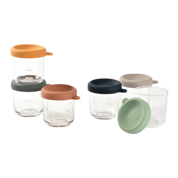Béaba Set of 6 Glass Conservation Bottles 250ml