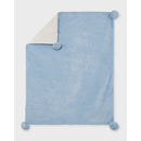 Mayoral Blanket with Sky Blue Pom-Poms