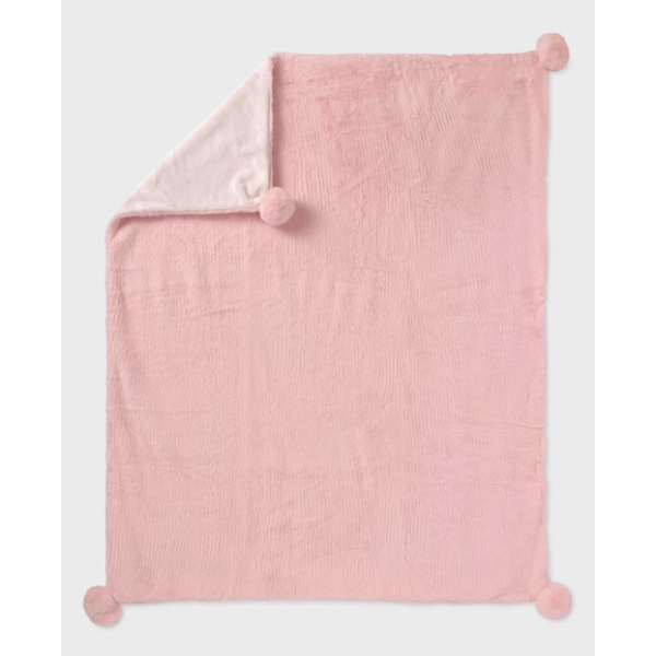 Mayoral Baby Pink Pom Pom Blanket