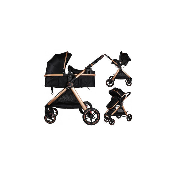 Ding Baby 3-in-1 Stroller Liam Black/Rose