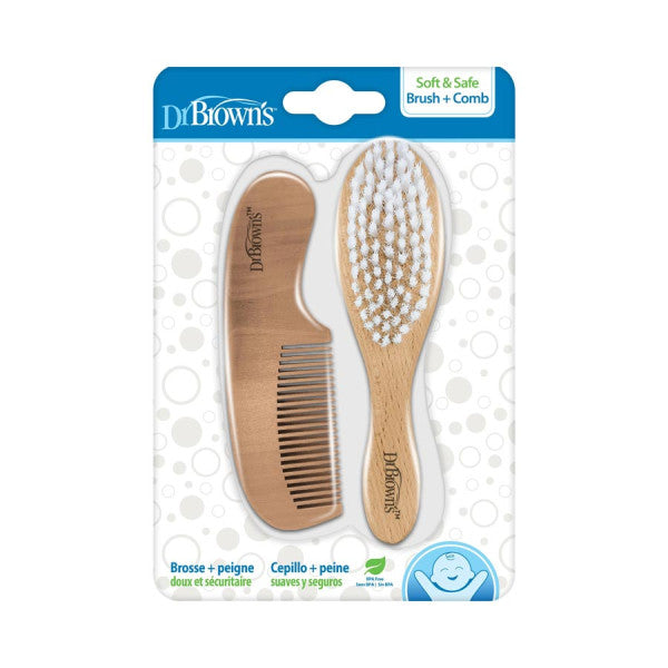Dr. Browns Wooden Brush and Comb Set