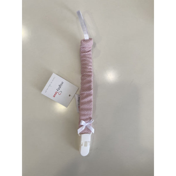 Mighty Love Pacifier Holder 100% Cotton Pink