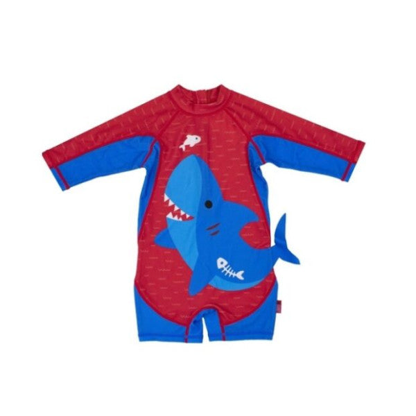 Tallytate Zoocchini Blue Shark Swimsuit with Sleeves T6-12M