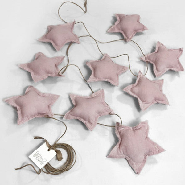 Baby Shower Banderola Stars Rose Powder