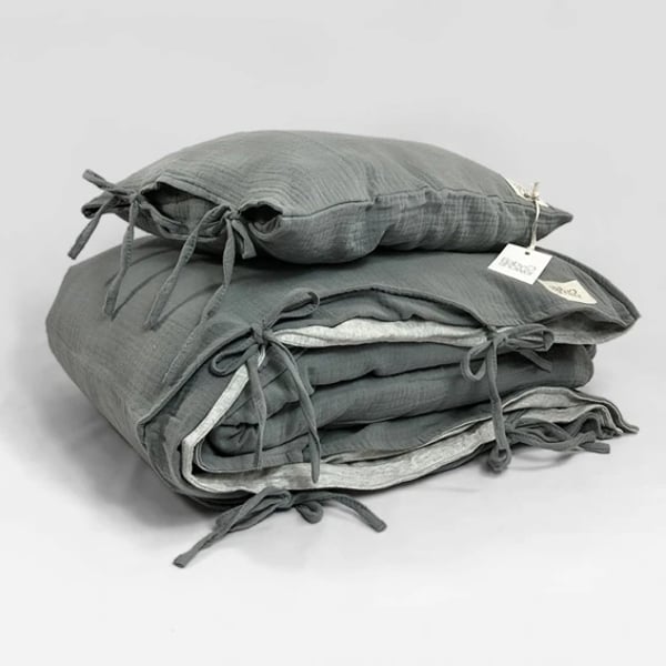 Baby Shower Duvet Cover Grey Powder