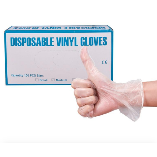 Powder Free Vinyl Gloves Size L Box x100