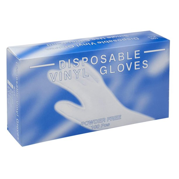 Powder Free Vinyl Gloves Size M Box x100