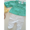 Mighty Love Babygrow Tunic 100% Cotton Pearl/Green 3M