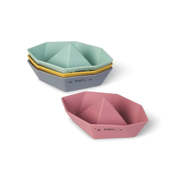 Saro Set of 4 Bath Toys and 4 Origami Boats