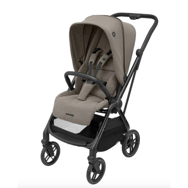 Maxi Cosi Leona2 Luxe Twillic Truffle FR Stroller (Black Glossy Frame & Black Leather)