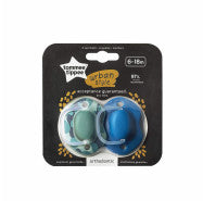 Tommee Tippee Urban Style Pacifier Boy 6-18m X2