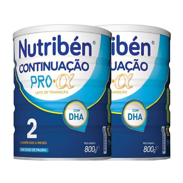Nutribén Continuation Proalfa Milk Transition 800g X2 + Discount -50% 2nd Packaging