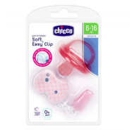 Chicco Pack Packet + Clip with PHYSIO CURRENT SOFT ROSE 6-16m