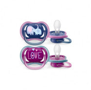 Philips advent pacifiers silicone ultra air sensitive 18+ girl x2