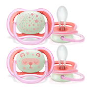 Philips advent silicone pacifier Ultra Air Night 6-18m Girl X2