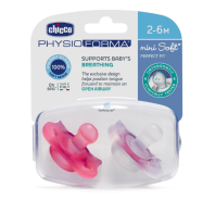 Chicco physio form mini soft pacifier girl 2-6m x2