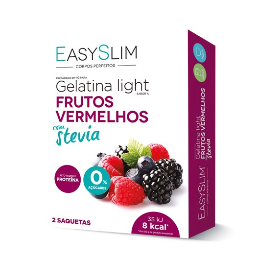 Easyslim gelatin light red fruits stevia sachets x2
