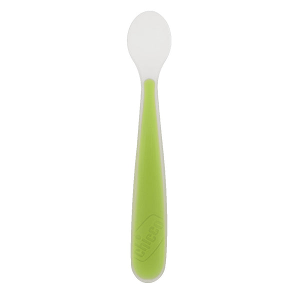 Chicco silicone spoon +6m green