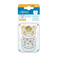 Dr Brown's Prevent Pacifier Butterfly 6-18m Yellow X2
