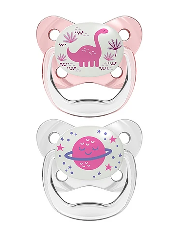 Dr Brown's Prevent Night Pacifier 6-18m Pink X2