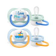 Philips Avent Ultra Air Happy Pacifiers 0-6m Boy X2