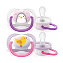 Ang Philips Avent Ultra Air Animals Pacifiers 0-6m Girl X2