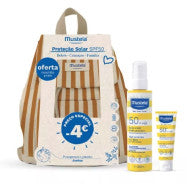 Mustela Baby Spray Solar SPF50 200ml + Solar Milk Face SPF50 + 40ml with a 4 € + yellow beach backpack