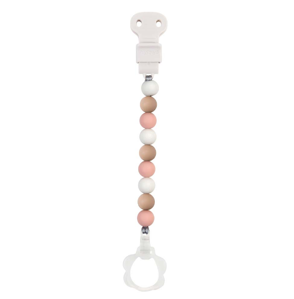 Nattou current pink/white/beige silicone pacifier