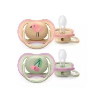Philips advent ultra air pacifiers 2 units 0m-6m trendy girl with sterilizer and/or transportation box