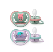Philips advent ultra air pacifier 2 units 6m-18m trendy girl with sterilizer and/or transportation box