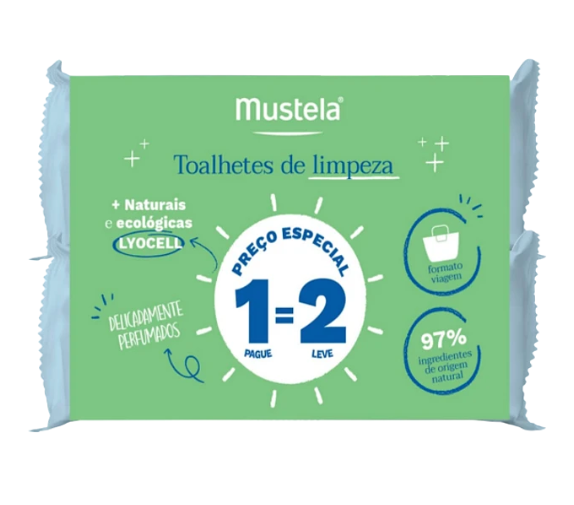 Mustela Baby Skin Normal toalhetes Cleaning 20 Units 1 = 2