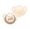 Nuk for Nature Silicone pacifier T2 6-18m beige x2