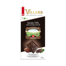 Villars gbara ọchịchịrị Chocolate 70% na Stevia 100g