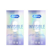Durex Invisible Extra lubricated condoms x12 duo
