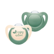 Nuk for nature silicone pacifier t1 0-6m green x2
