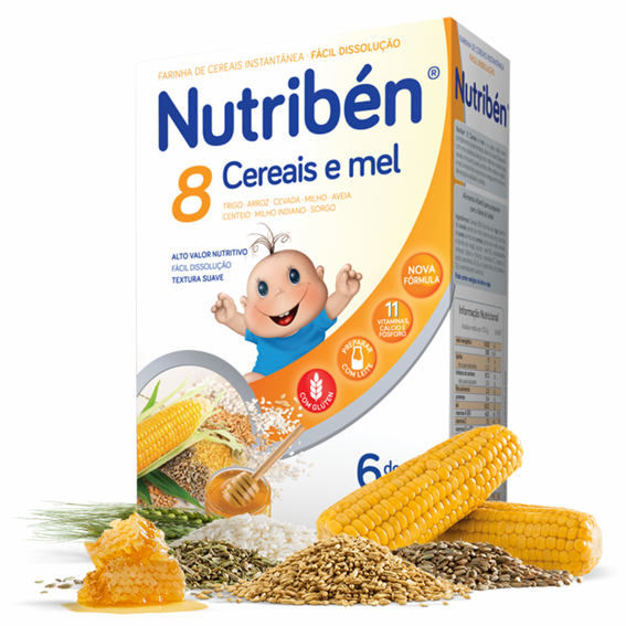 Nutribén Flour 8 cereals and honey 6m 300g