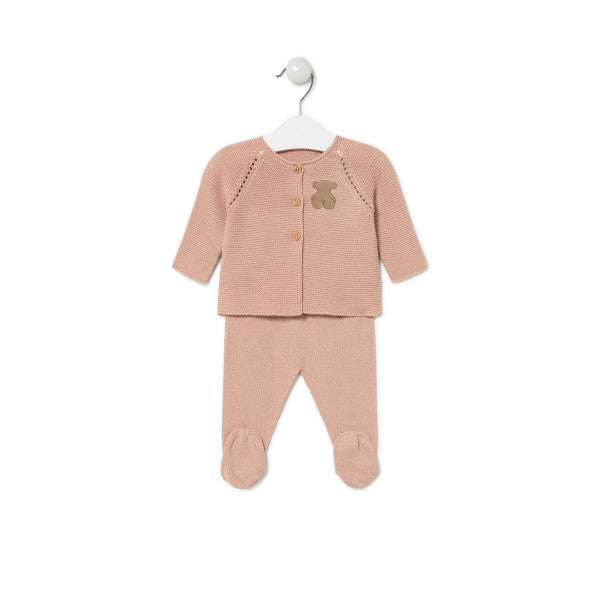 Tous Baby Pink Knitting Set 2 Pieces T1-3M