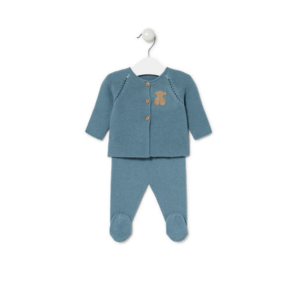 Tous Baby 2-Piece Blue Knitting Set T0-1M