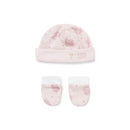 Set Topi dan Sarung Tangan Bayi Tous Pic Pink T0-1M