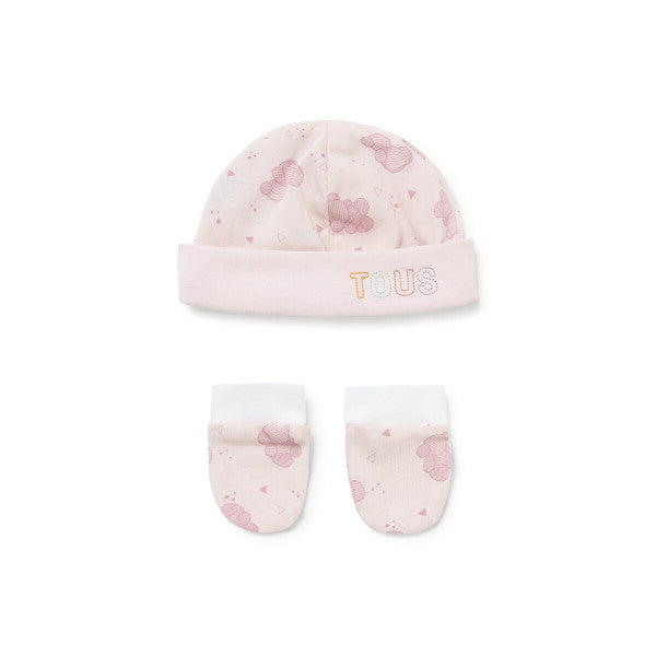 Tous Baby Hat and Gloves Set Pic Pink T0-1M