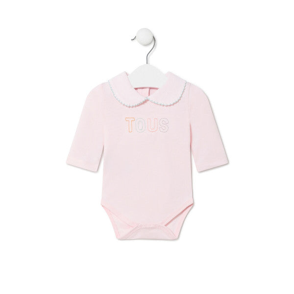 Tous Baby Body with Plain Pink Collar T3-6M