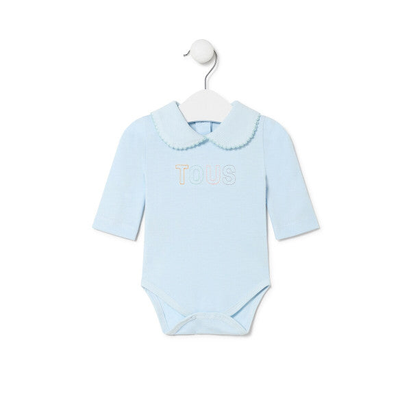 Tous Baby Body with Plain Blue Collar T3-6M