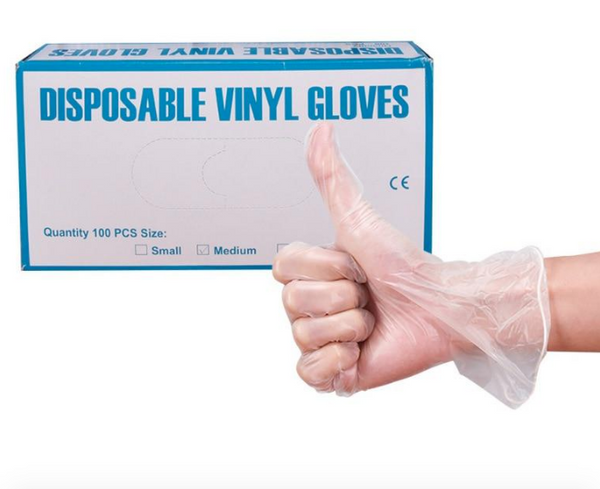 Vinyl gloves without powder size l box x100