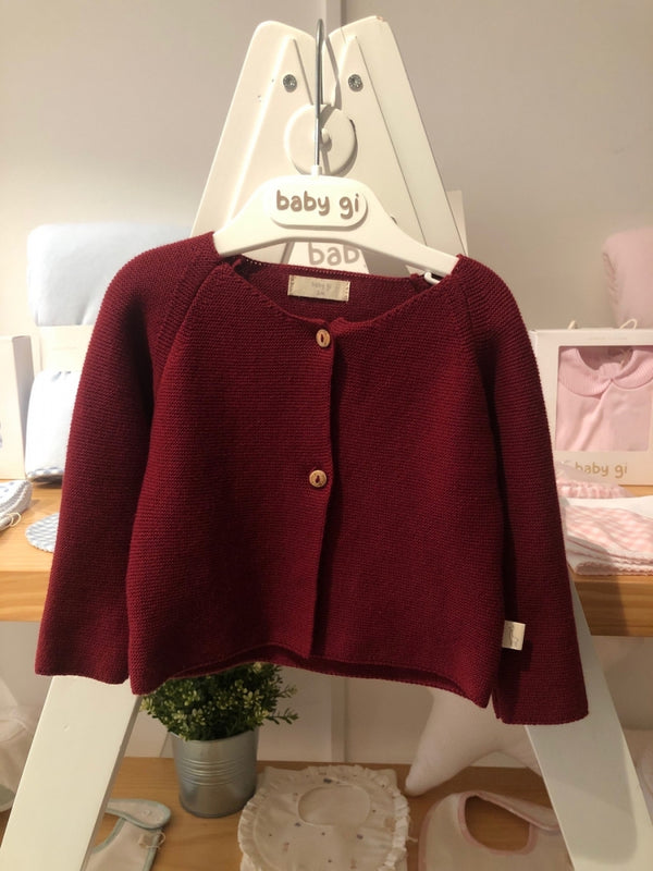 Baby gi knitted coat Bordeaux T3